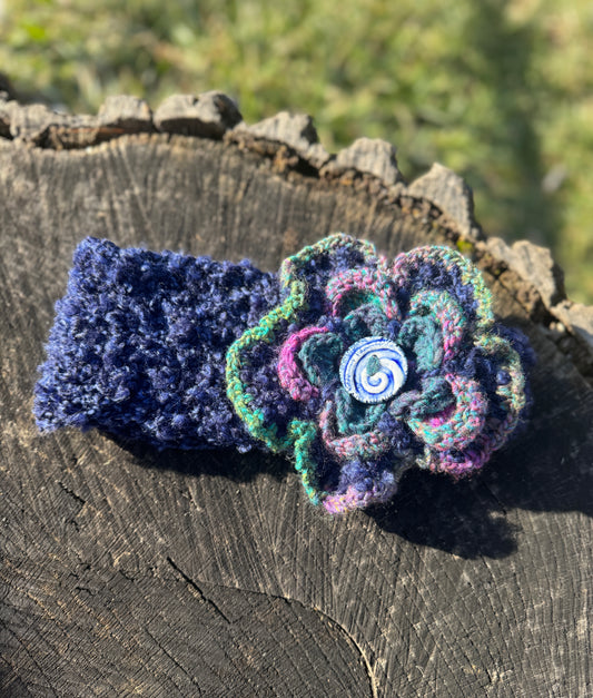 Blue Floral Ear Warmer