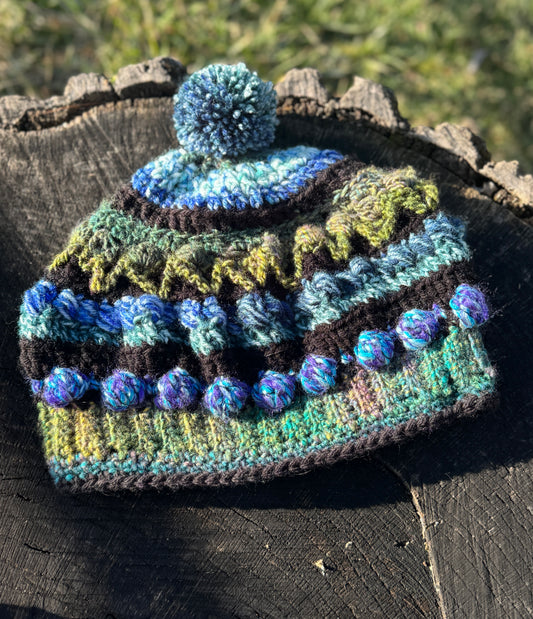 Bobble Beanie Blue/Green