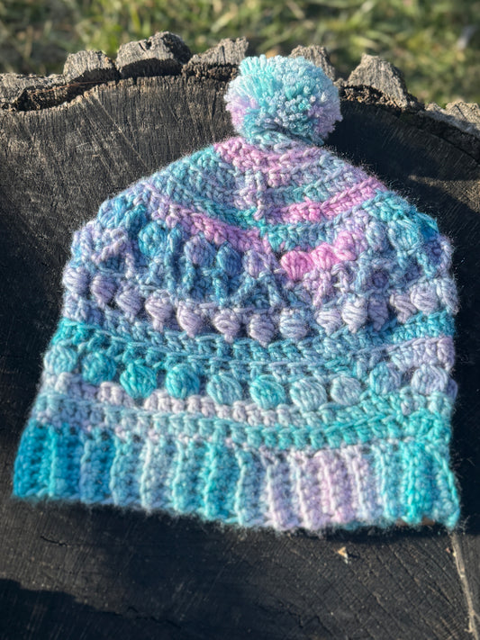 Bobble Beanie Pink/Purple