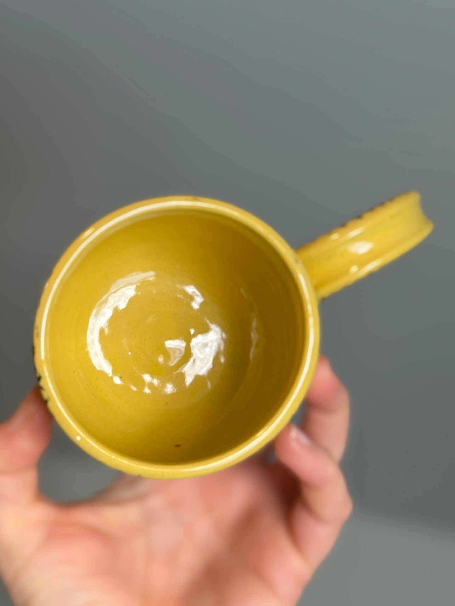 Carved Yellow Mug