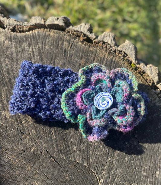 Blue Floral Ear Warmer