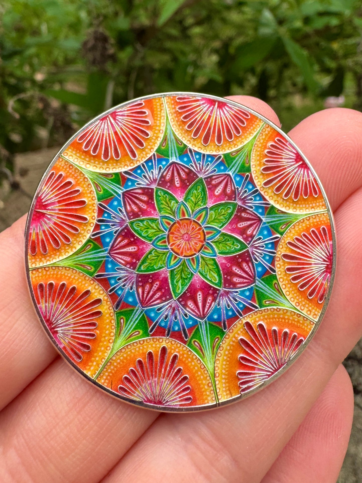 “Slice” Mandala Pin