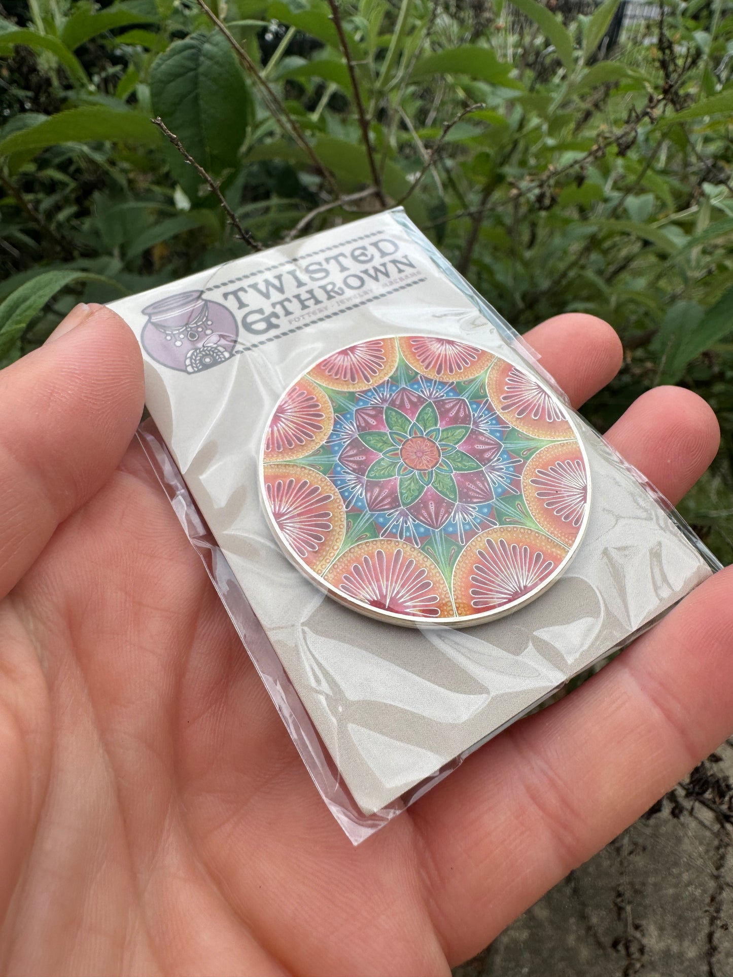 “Slice” Mandala Pin