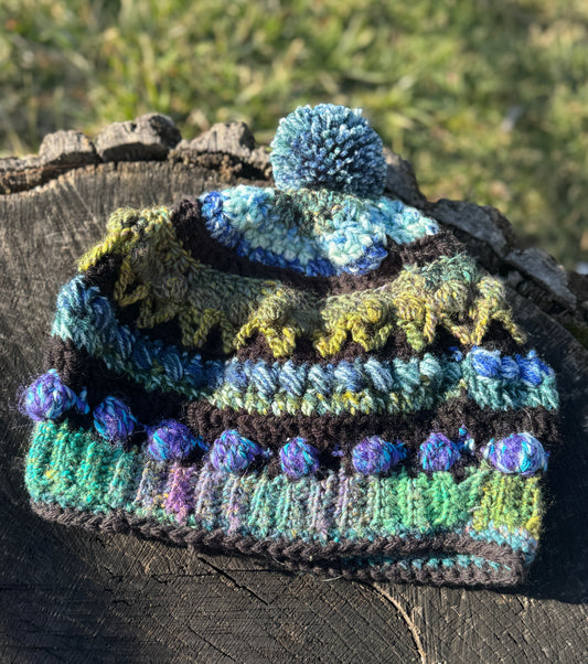 Bobble Beanie Blue/Green