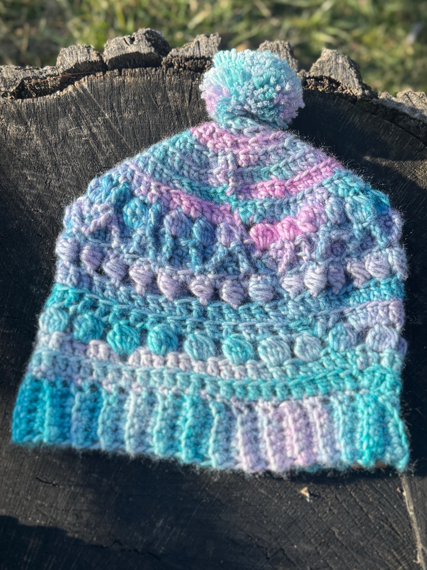 Bobble Beanie Pink/Purple