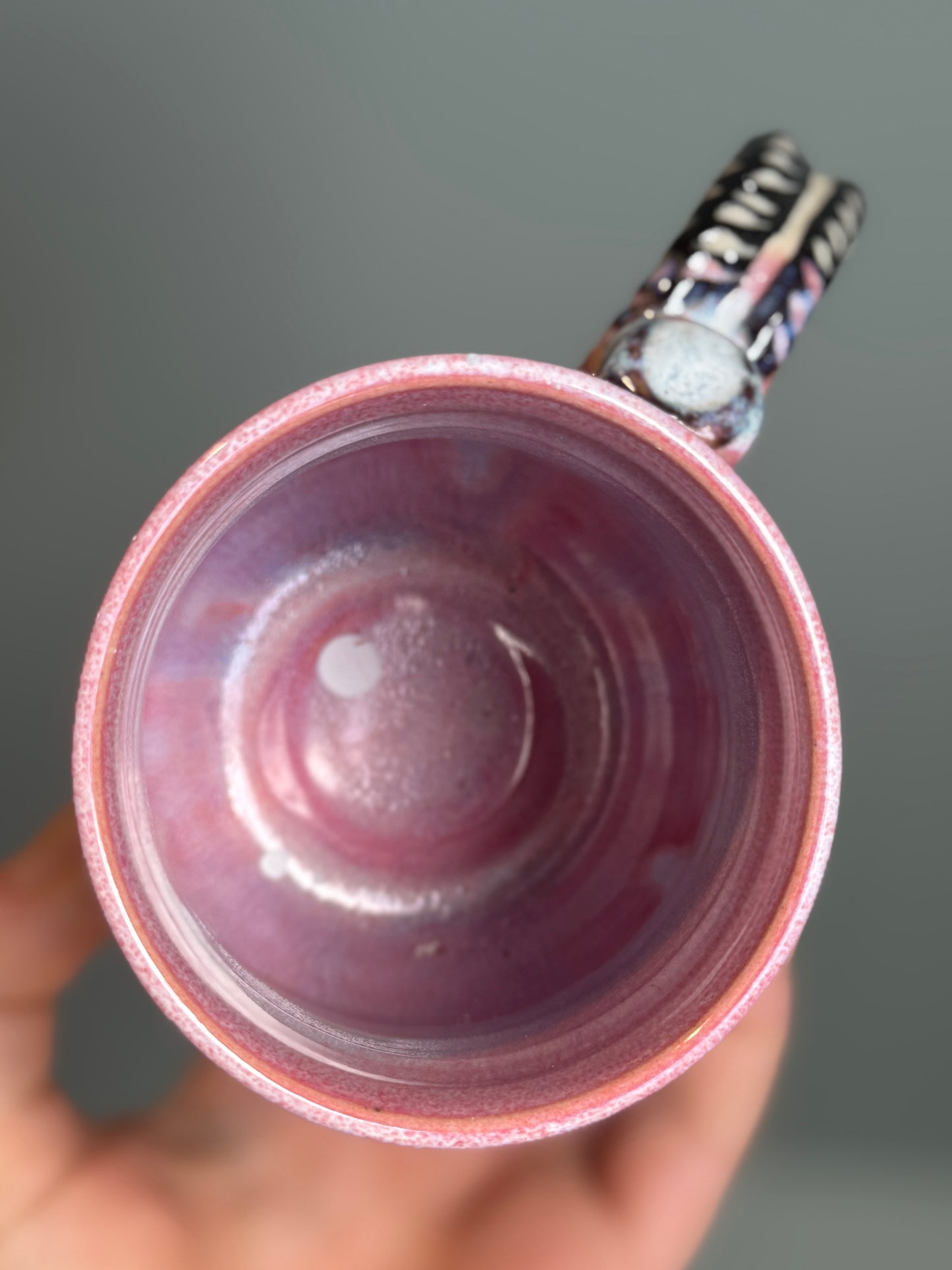 Sgraffito Mug - Pink Rim