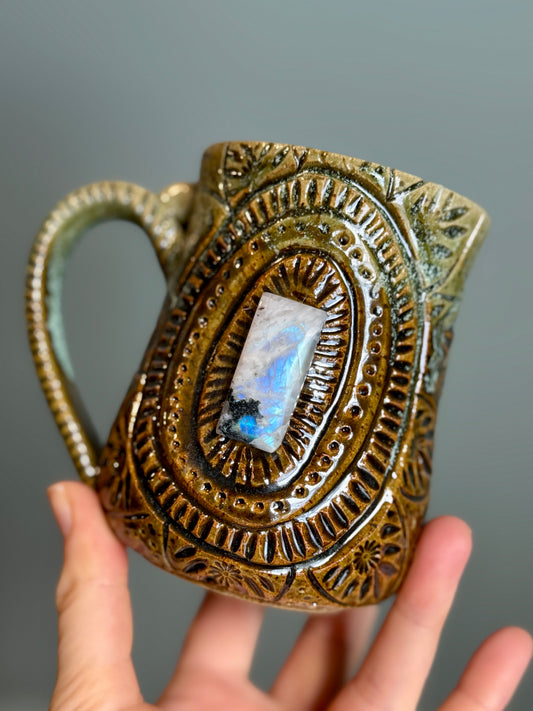 Carved Moonstone Mug
