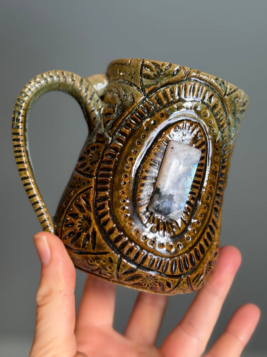 Carved Moonstone Mug