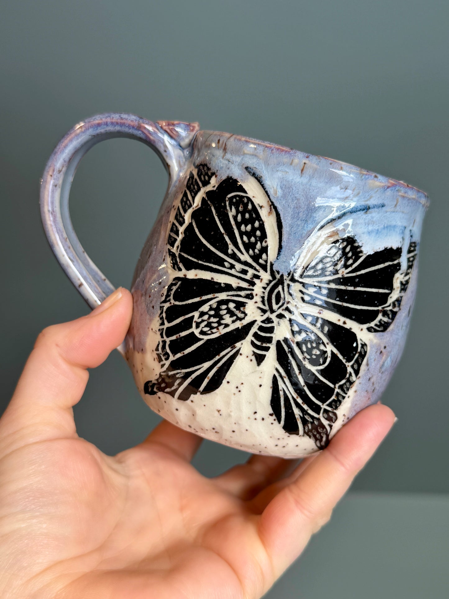 Butterfly carved mug