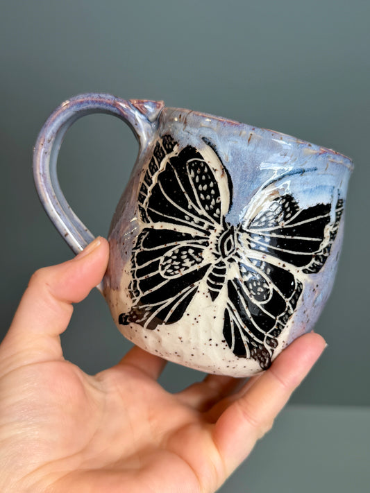 Butterfly carved mug