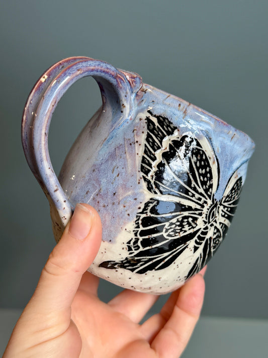 Butterfly carved mug