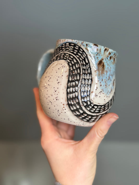 Carved Blue Snake Mug
