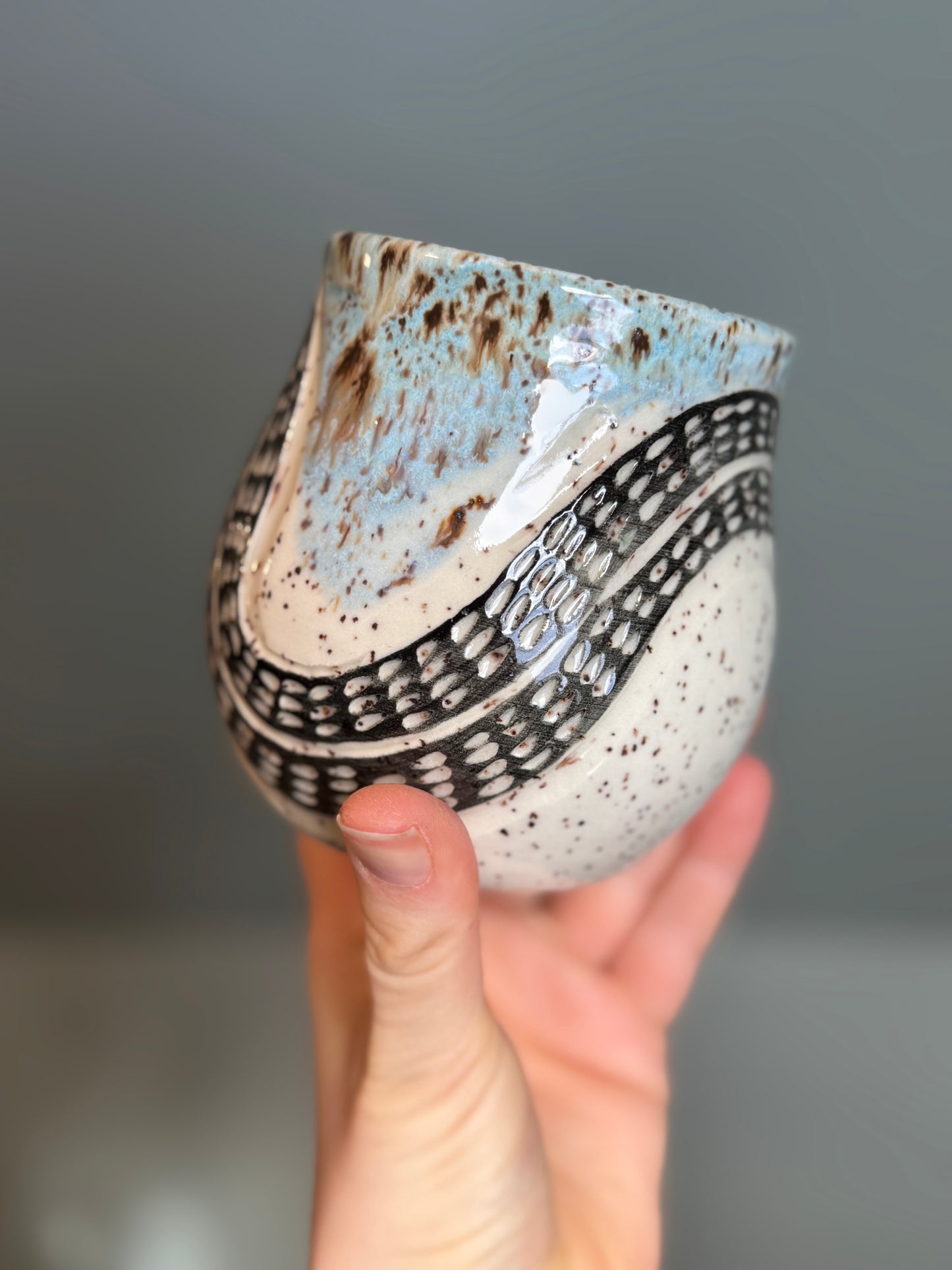 Carved Blue Snake Mug