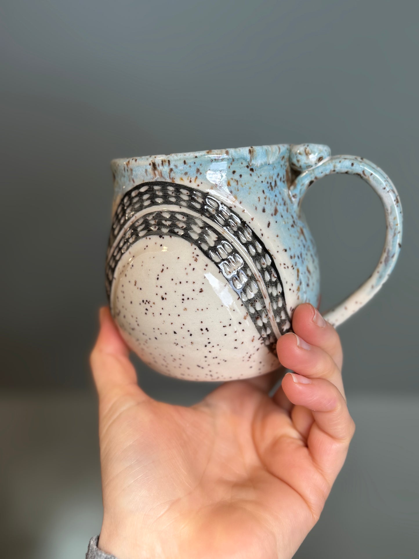 Carved Blue Snake Mug