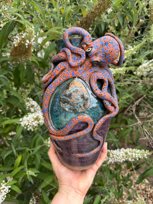Labradorite Octopus vase