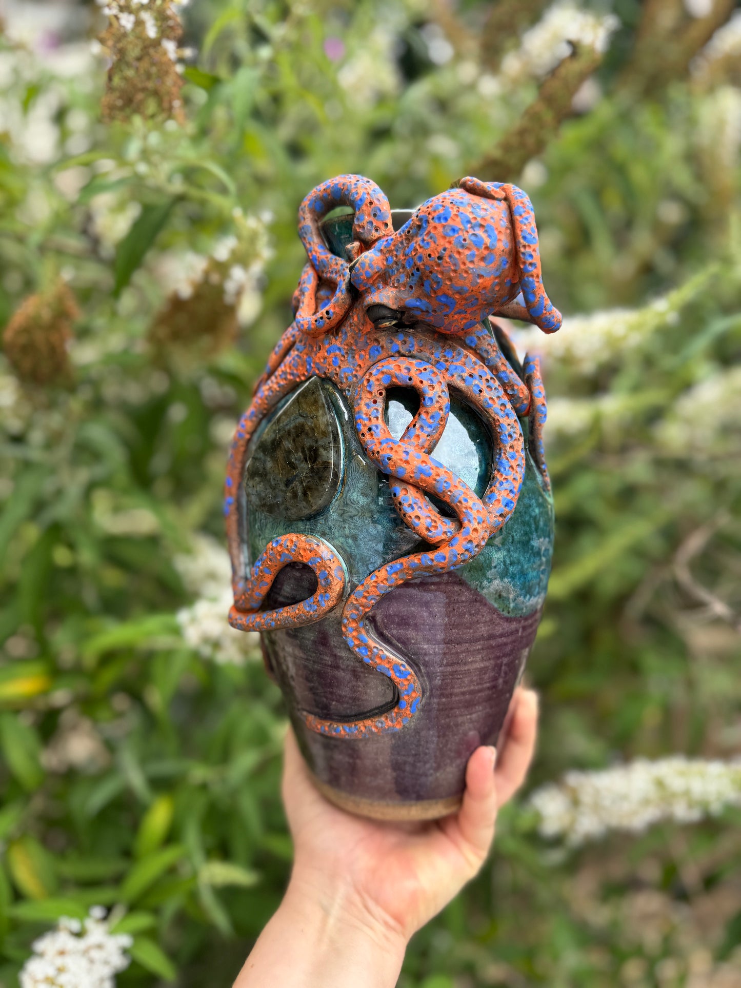 Labradorite Octopus vase