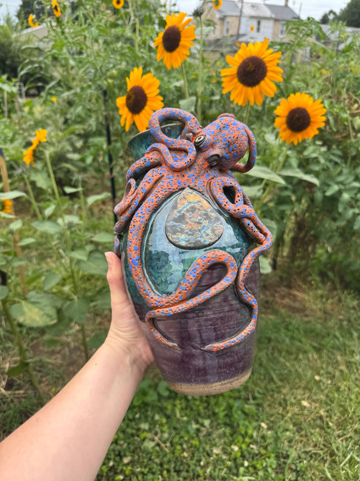 Labradorite Octopus vase