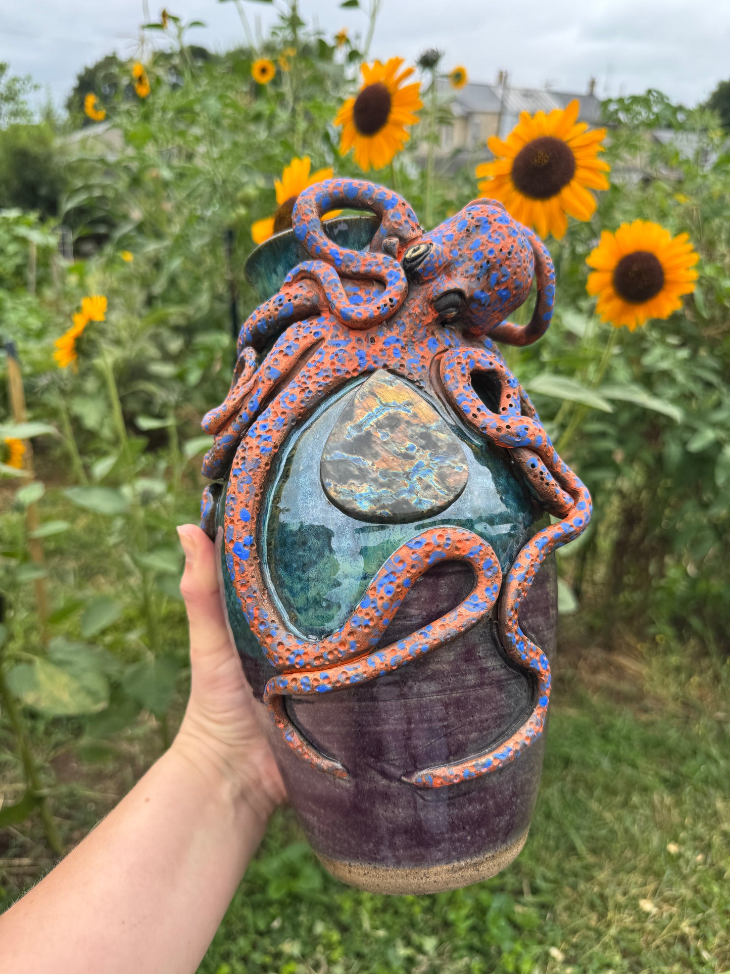 Labradorite Octopus vase