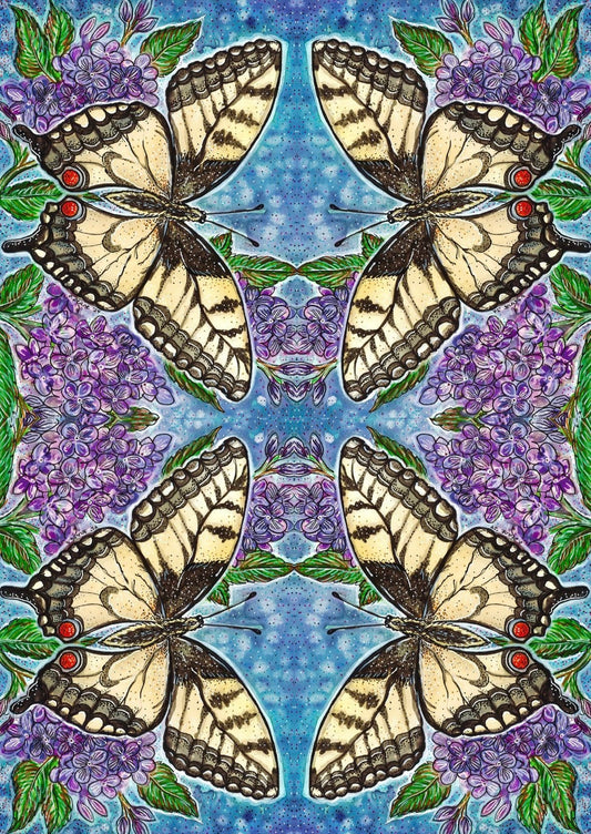 Swallowtail Sherpa Lined Art Print Blanket